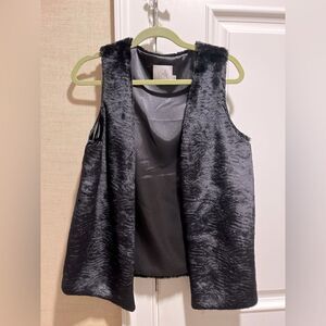 Tourance Black Faux Fur Vest Size L